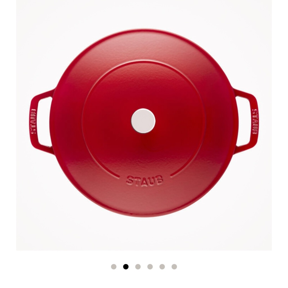 Staub Cherry Red Cast Iron Lid